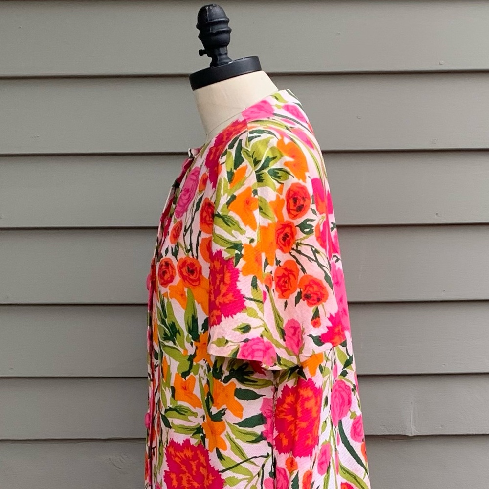 Vintage 60s Floral Multicolor Maxi Dress Housedre… - image 8